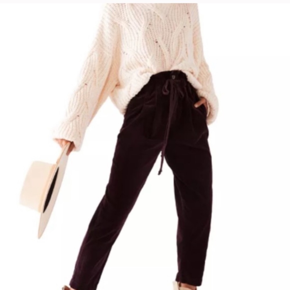 Free People Margate Cord Trouser in Panther Rose Pants